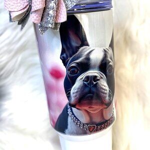 Adorable vibrant Boston Terrier 40 oz insulated tumbler. Perfect Gift!